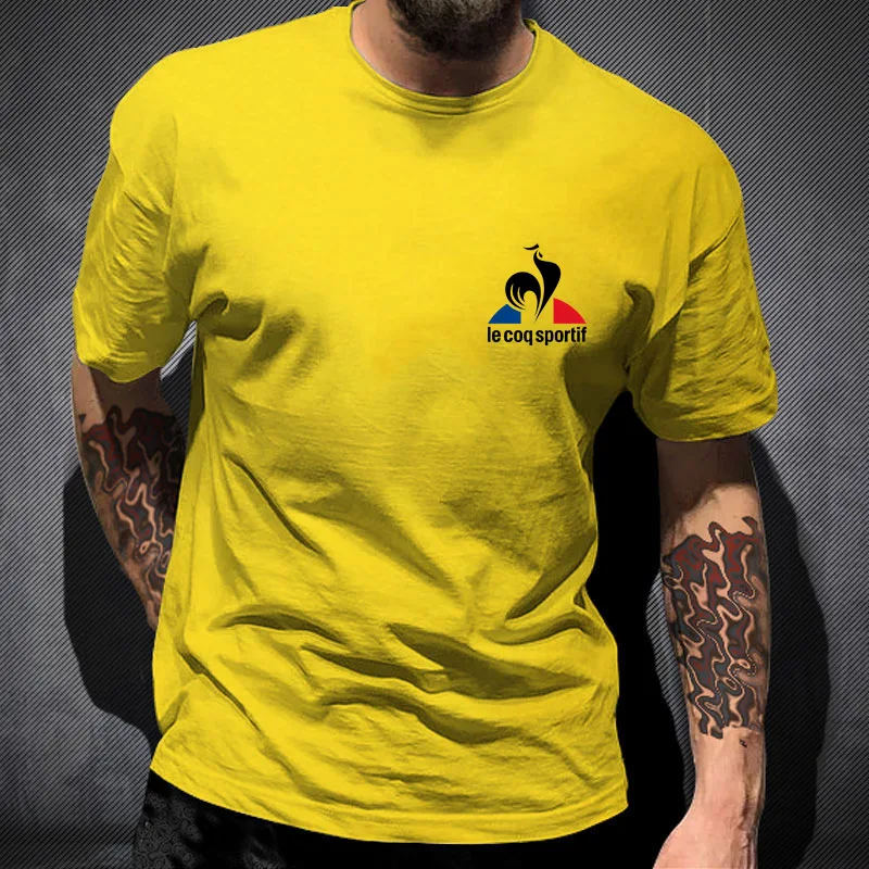 

2021 Men's Oversized T-shirt Hip Hop LE COQ Black Casual Street Fashion SPORTIFS T-shirt men's Cotton Tees Short Sleeve Tops