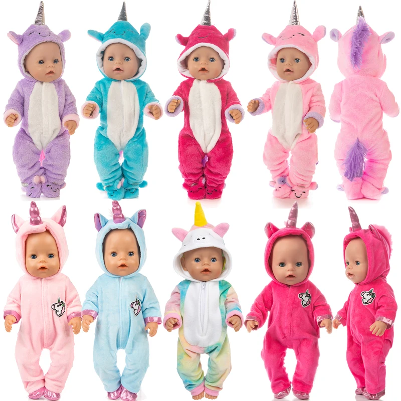 

2pcs/set Suit+Shoes Dolls Outfit For 43cm Baby Doll Cute Jumpers Rompers 17 Inch Zapf Doll Clothes