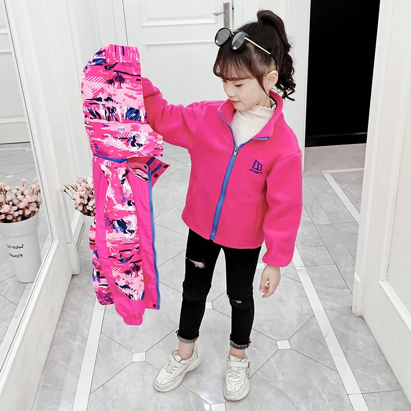НОВЫЕ куртки для девочек Теплая Флисовая одежда детская осенне-зимняя