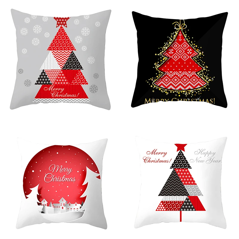 Рождественская наволочка с рисунком дерева мягкий домашний декор Удобная