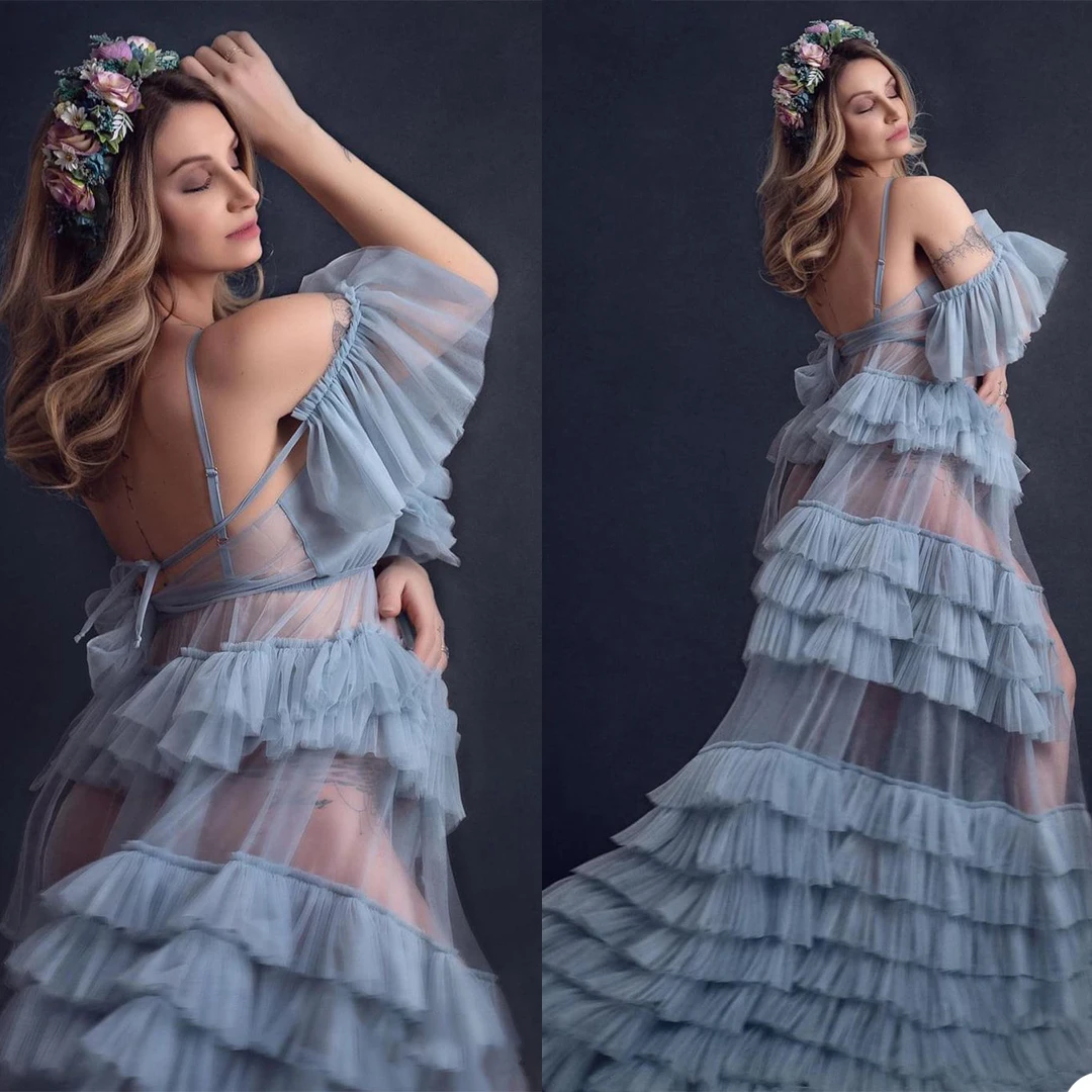 

Беременных Для женщин платье с открытой спиной для выпускного с короткими рукавами халаты для фотосессии или предрождения ребёнка индивид...