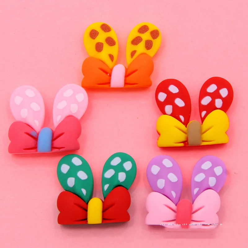 

10 шт в мультяшном стиле с кроличьими ушками, полимерные Стразы плоские с оборота кабошон с плоской задней частью ремесла Скрапбукинг подход...