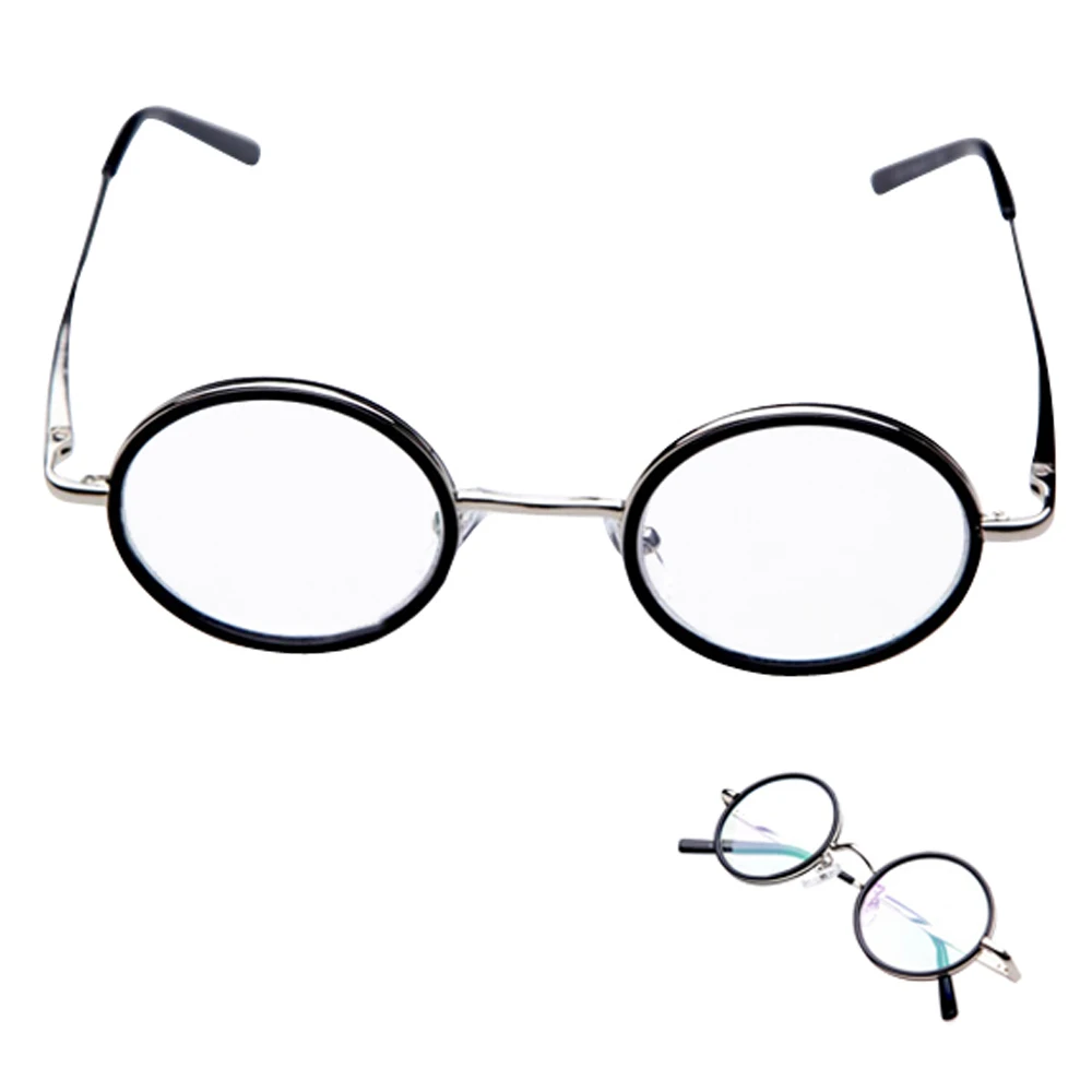 

antique style retro reading glasses nerd glasses reading aid with Case Round Frame +1.5