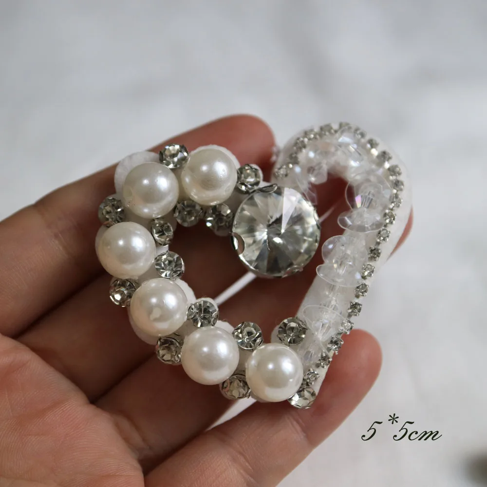 1 шт. вышитые бисером жемчужные нашивки в форме сердца для одежды пришивные