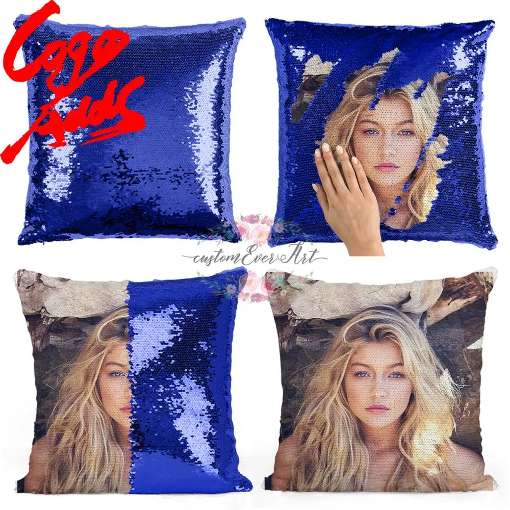 Подушка с пайетками Gigi реадий | Наволочка Двухцветная подушка Подарок для нее