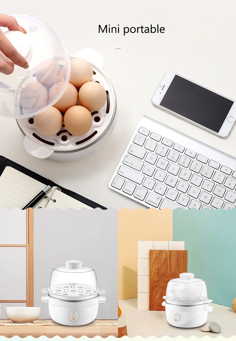 Multifunction Egg Cooker Mini Breakfast Egg Machine Automatic Power Off Anti-dry Egg Boiler Cooker Steamer For Home Kitchen