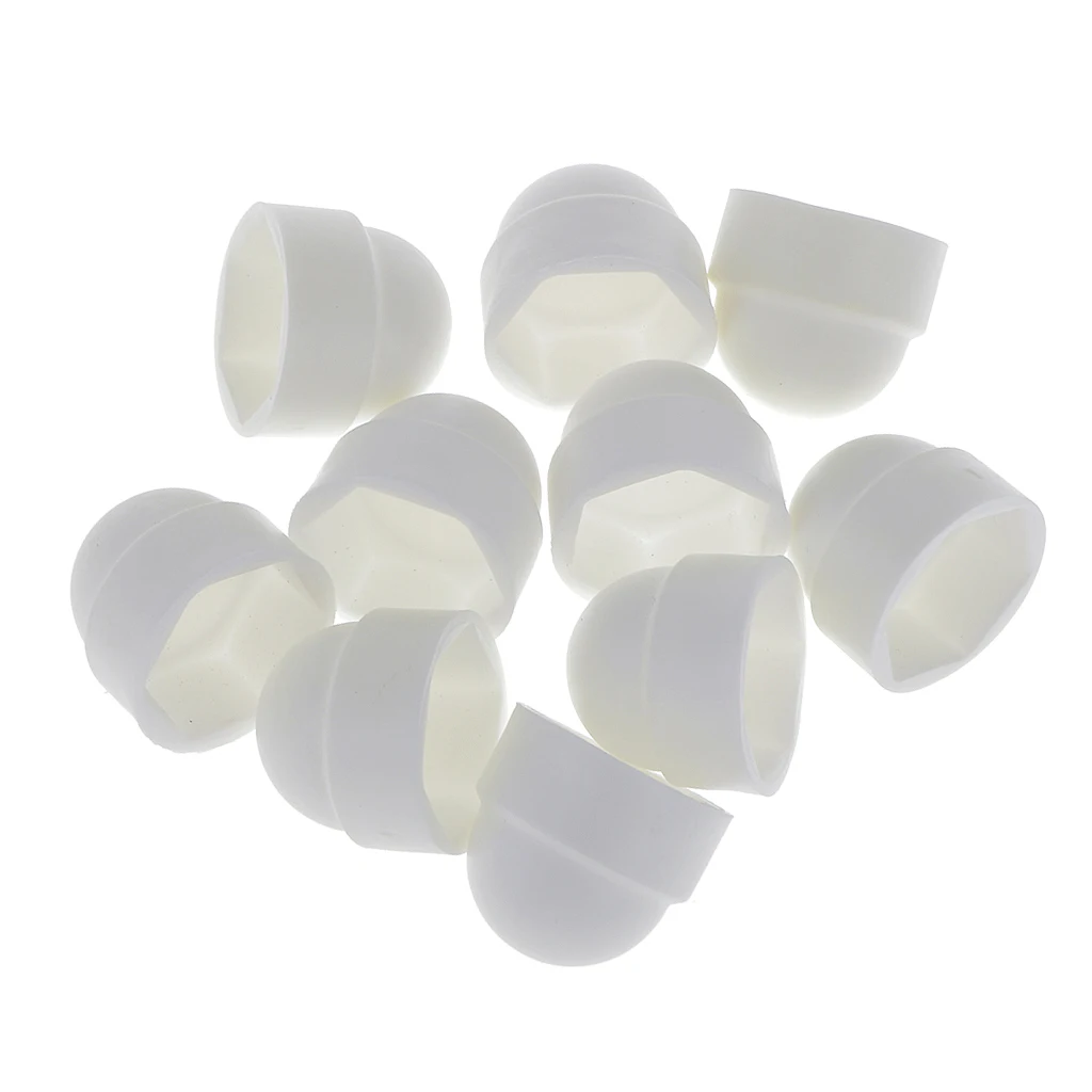 M10 (10 мм) белая купольная пластиковая гайка/колпачки для болтов гаечный ключ 17 мм PK