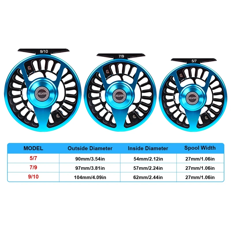 

PRO BEROS Aluminum Fly Fishing WT Wheel Blue & Black Color Fly Fishing Reel CNC Machine Right & Left Handle Fly Front Reel
