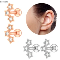 leosoxs 2 piece new exquisite fashion five pointed star ear bone stud earring piercing jewelry
