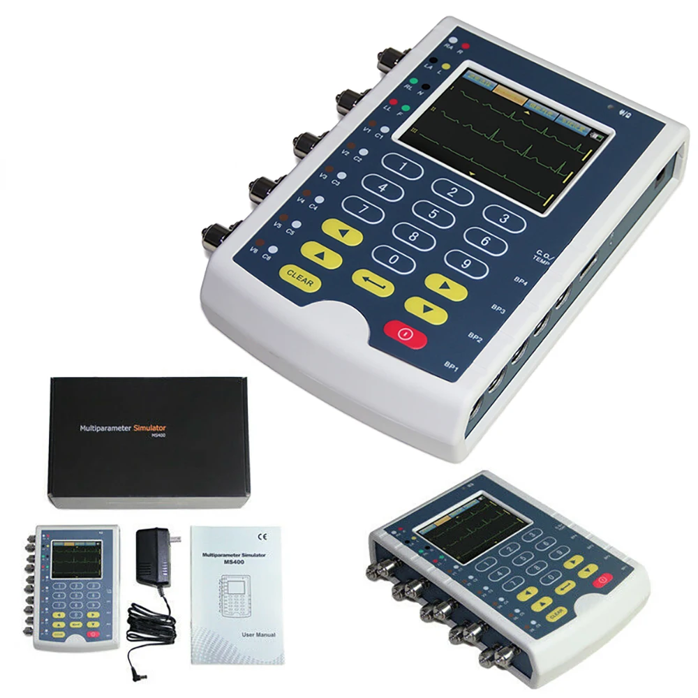 MS400 мультипараметрический имитатор 12 проводов ЭКГ респират темп ИБП монитор