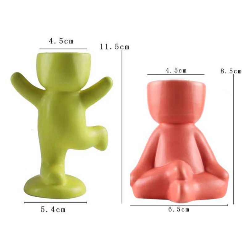 

Humanoid Ceramic Flower Pot Character Sitting Posture Sculpture Vase Decoration