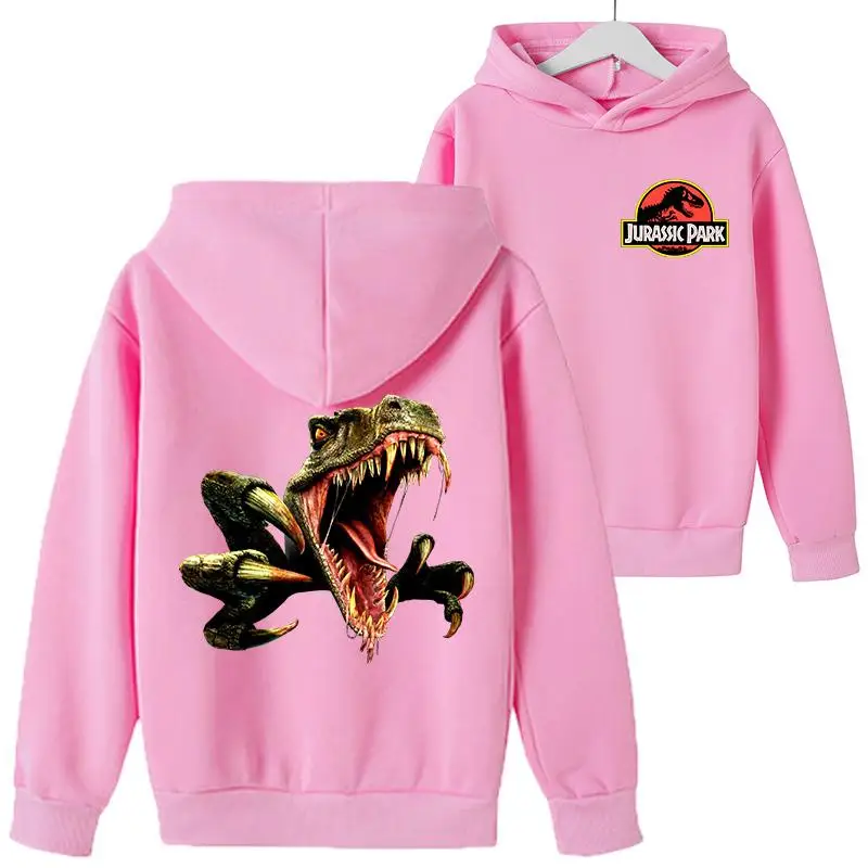 

2021 Jurassic World Fallen Kingdom Cool Dinosaur Head Print Pullover Boys & Girls Hip Hop Front & Back Print Boys Color Clothing