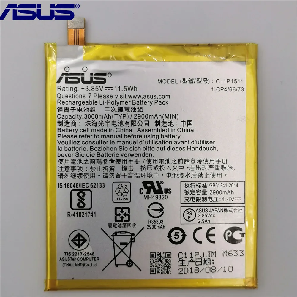 ASUS-bater&iacute;a Original de alta capacidad C11P1511, para ASUS Zenfone3 Ze552kl Z012da Z012de, 2900mAh, herramientas gratuitas-1