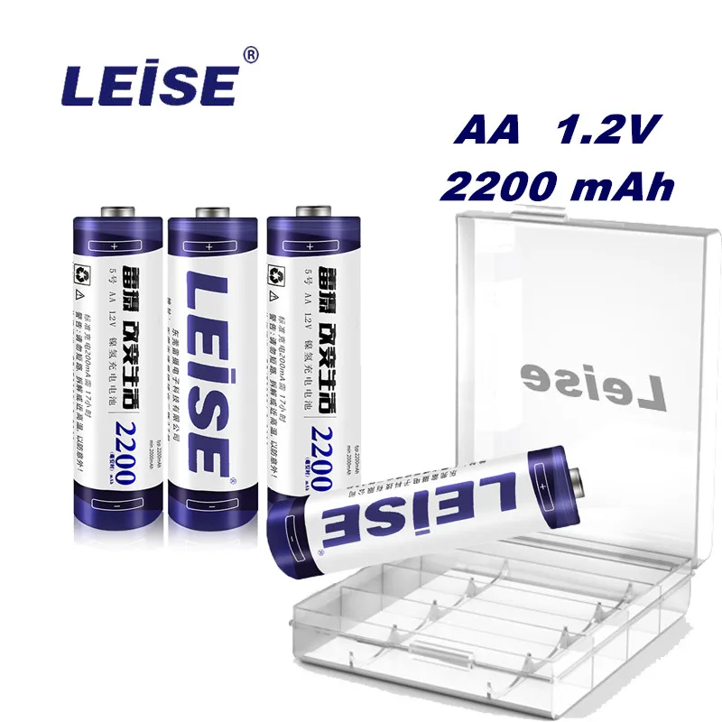 Leise оригинальный 2200mah AA аккумуляторные батареи 1 2 v nimh 2A батарея чехол реальная