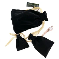higher quality black velvet gift bags gold ribbon 7x9cm 8x10cm 11x16cm 18x22cm pack 50 makeup drawstring pouches jewelry sack