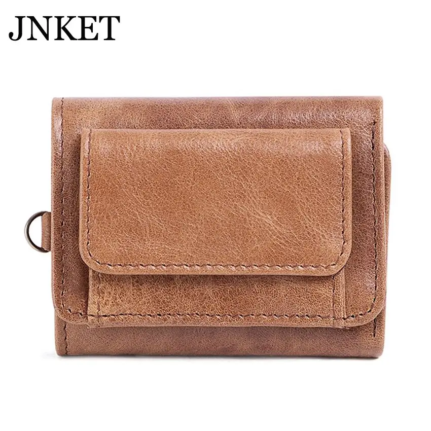 

Новый женский кошелек JNKET из коровьей кожи, кошелек с тремя складками, короткий кошелек для монет, кошелек с держателем для карт, чехол для за...