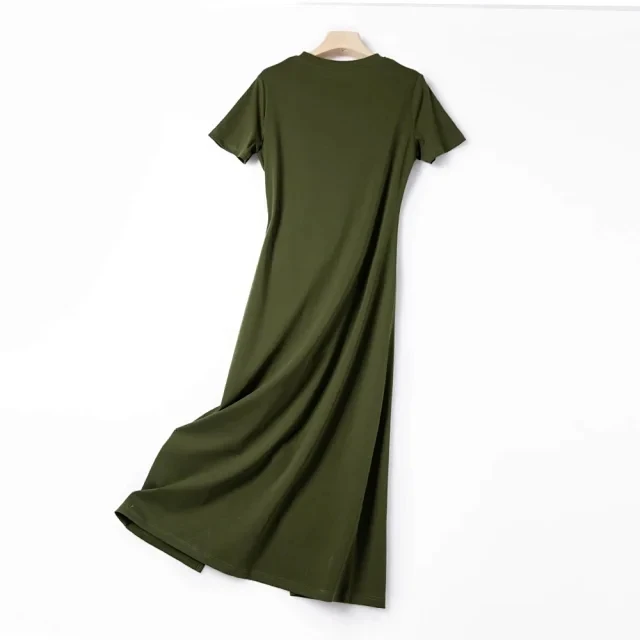 Женское платье миди с Боковым Разрезом и круглым вырезом новинка 2020 черное