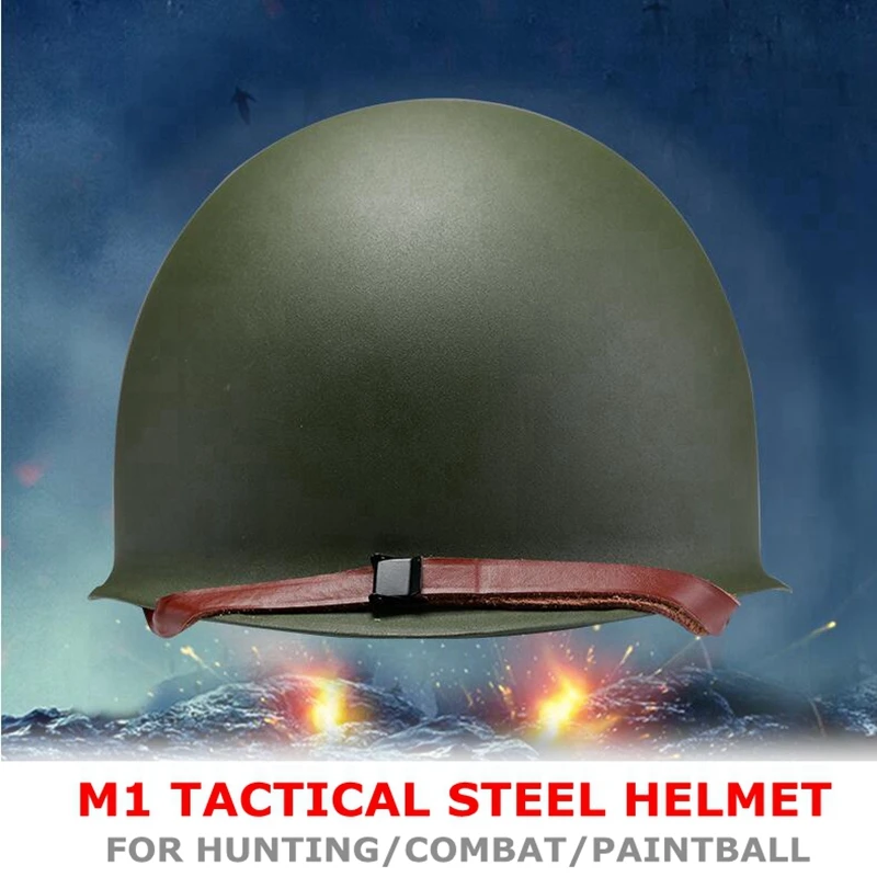 

Tactical Military US Army M1 Green Steel Helmet Adjustable Protective Army Equipment Field Paintball Gear Steel Helmet For Adult