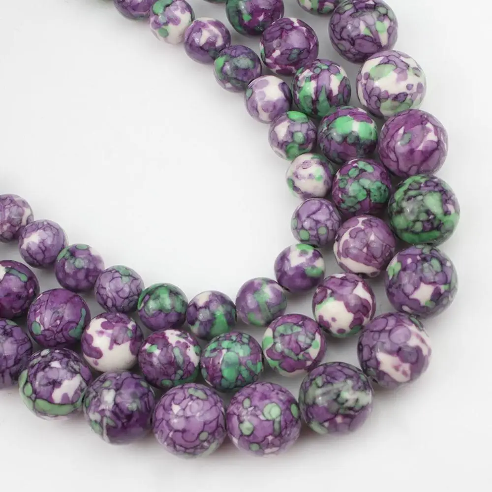 4 6 8 10 12 мм натуральный фиолетовый бисер круглые бусины 15 дюймов пряди оптовая