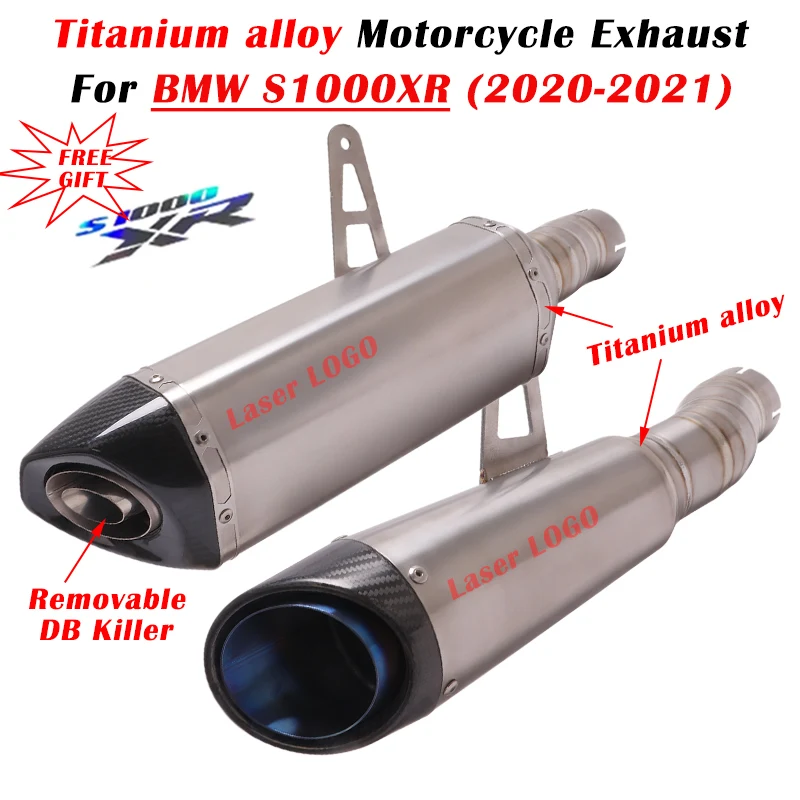 

Slip On For BMW S1000XR 2020 2021 Motorcycle Exhaust System Escape Project Modify Titanium Alloy Mid Link Pipe Muffler DB Killer