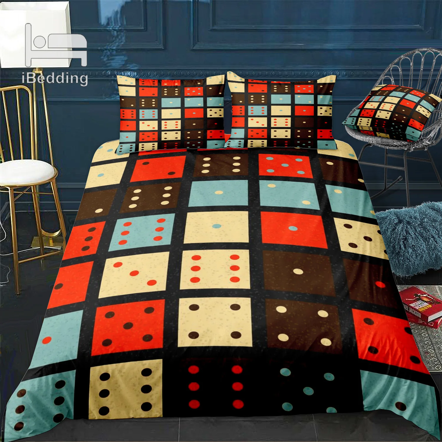 Комплект постельного белья с абстрактным рисунком роскошный двойной комплект