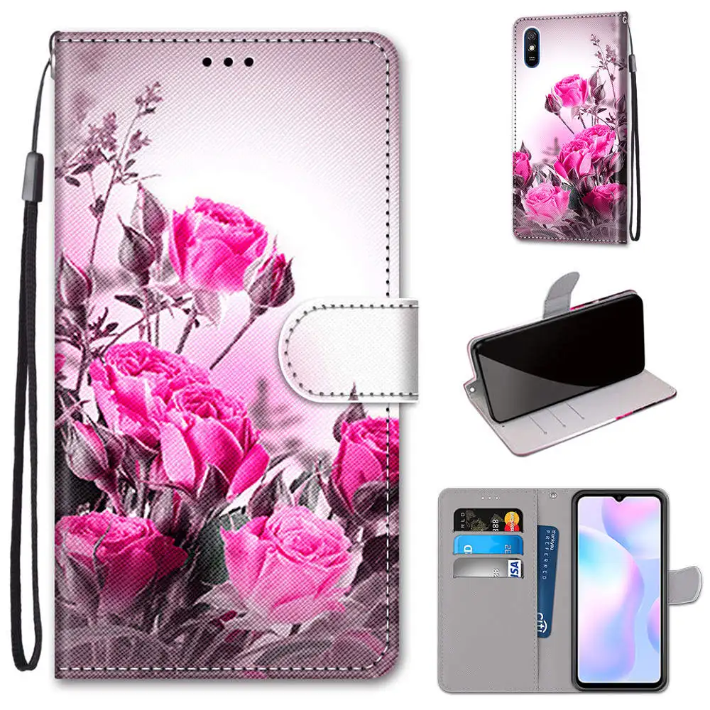 For Xiaomi Redmi 9A Flip Case Cute Color Leather Wallet Magnetic Cover For Redmi 9I Redmi9a Book Phone Case For Xiomi Redmi 9a