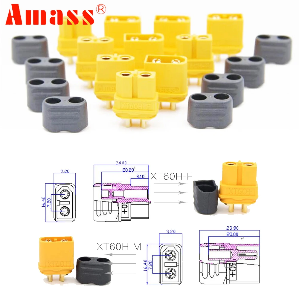 xt60 разъемы 50 паралот amass xt60 разъем