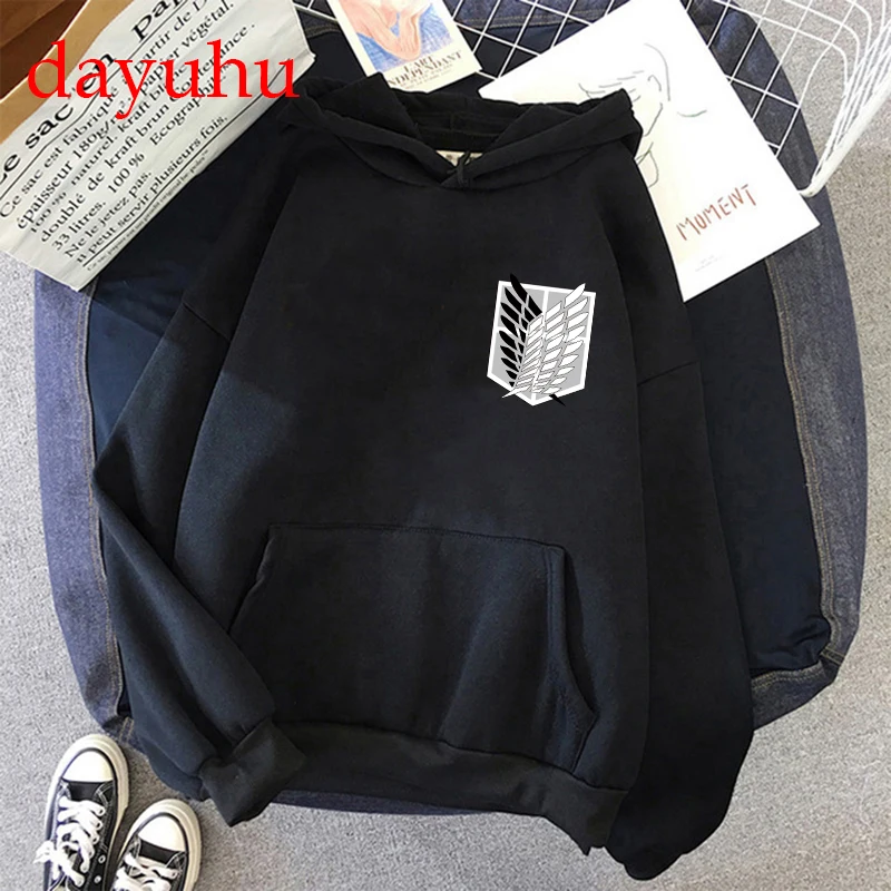 Толстовка мужская в стиле японского аниме свитшот с рисунком атака на Титанов