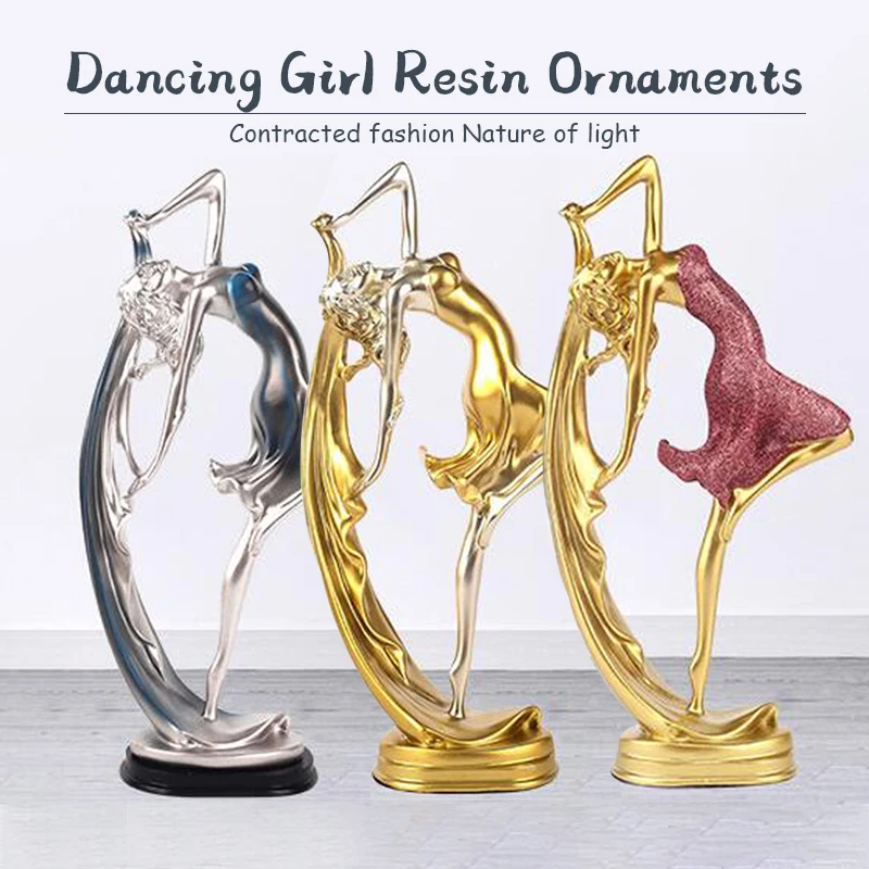 

Resin Dancing Girl Crafts For Wine Cabinet Porch Home Decoration Accessories Young Lady Sculpture Desk Decor Ornaments Figurines
