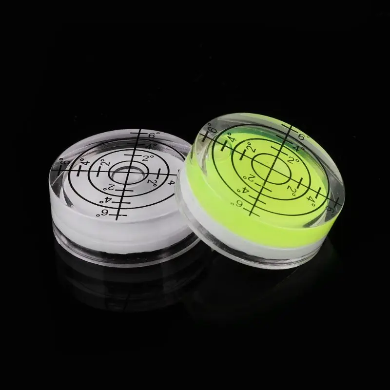 

2pcs 32*12mm Round Bubble Level White Green Bullseye Level Measuring Tool