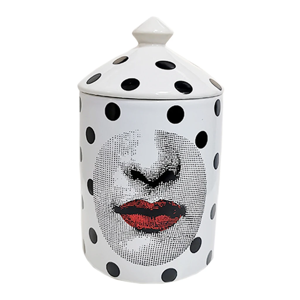 

Lady Face Candle Holder with Lid Home Decor Beauty Storage Case Crafts