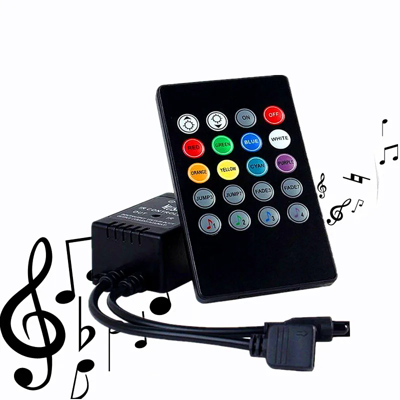 

Music RGB Controller DC 12V - 24V 3x2A IR / RF Controler With 24Key Remote For 2835 3014 3528 5050 Full Color LED Strip Lights