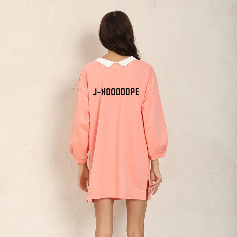 

Стильное повседневное модное женское платье Bangtan Boy в стиле K-POP, зимнее женское платье с принтом, обе стороны, свитшот с длинным рукавом