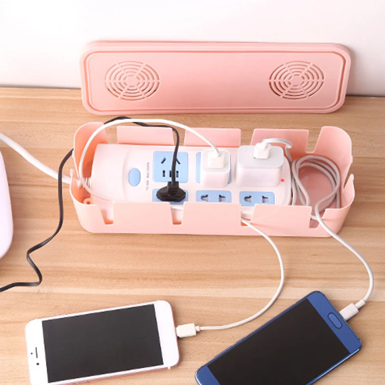 

Cable Storage Box Power Strip Wire Case Anti Dust Charger Socket Organizer Network Line Storage Case Charger Wire Management