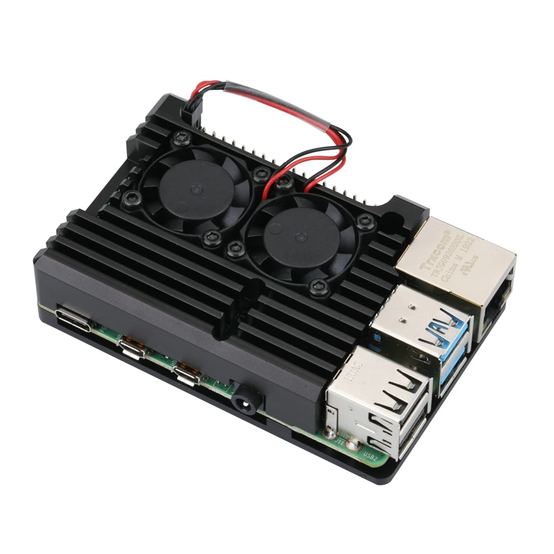 Новинка алюминиевый чехол для Raspberry Pi 4 с двойным охлаждающим вентилятором