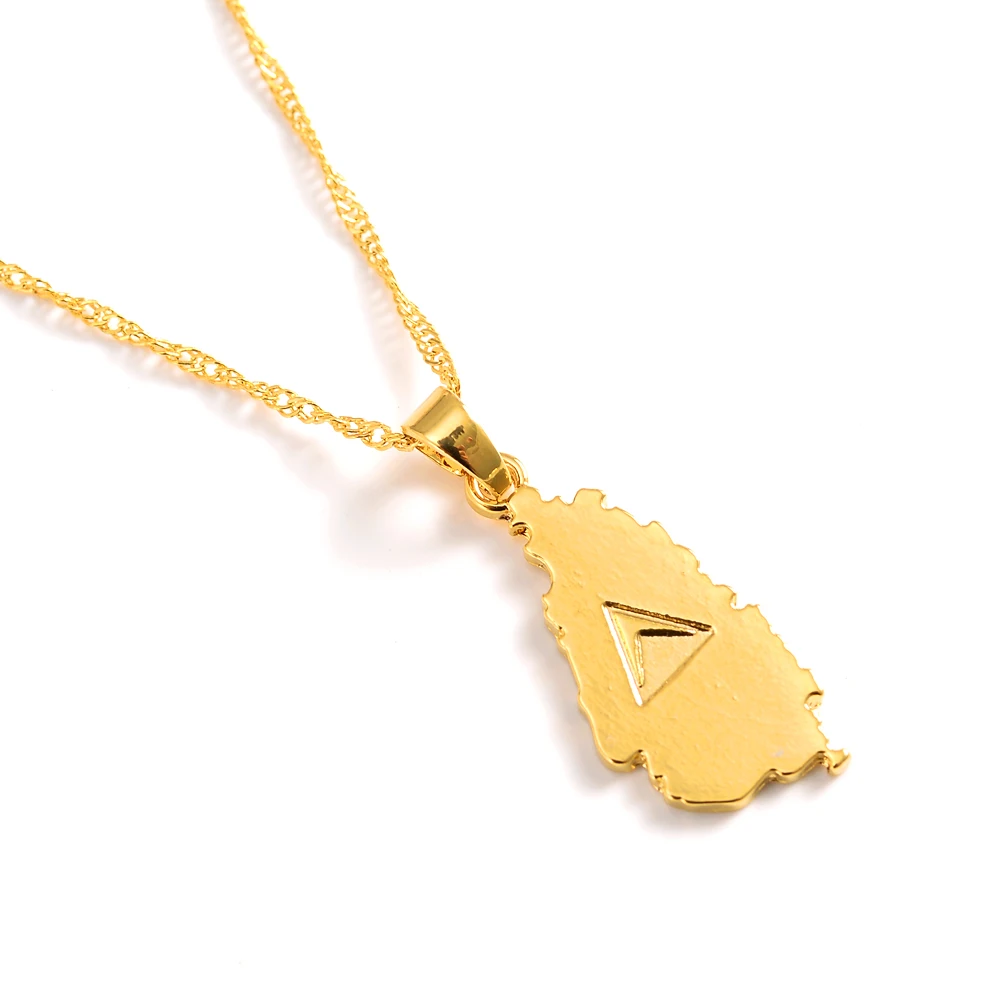 

Saint Lucia Map Pendant Necklace for Women Girl Gold Color Jewelry St. Lucia Cities Pendant Chains Jewellery