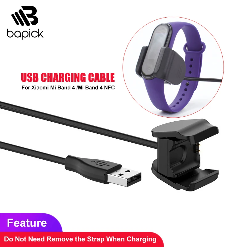 Usb кабель для зарядки BAPICK 1 м Mi Band 4 зарядное устройство смарт браслета адаптер Xiaomi