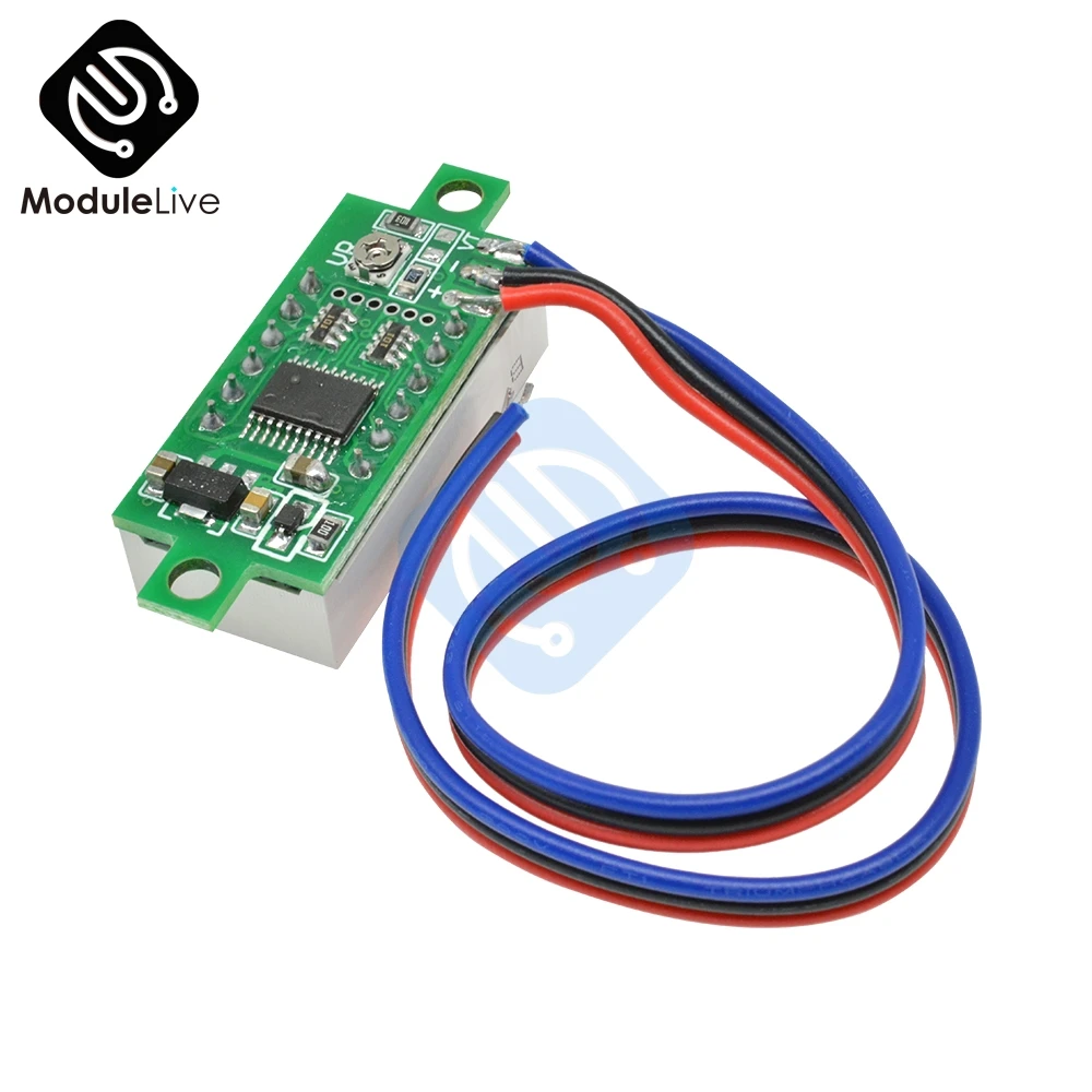 0.36 inch 0.36'' Mini Digital Voltmeter Volt Voltage Meter LED Panel Electric Voltage Tester 3 Wires 12V 24V 48V DC 0-100V 4 Bit