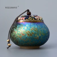 wizamony ceramic tian mu you kiln colorful jian zhan handmade exquisite small tea tea green tea storage tank ornaments