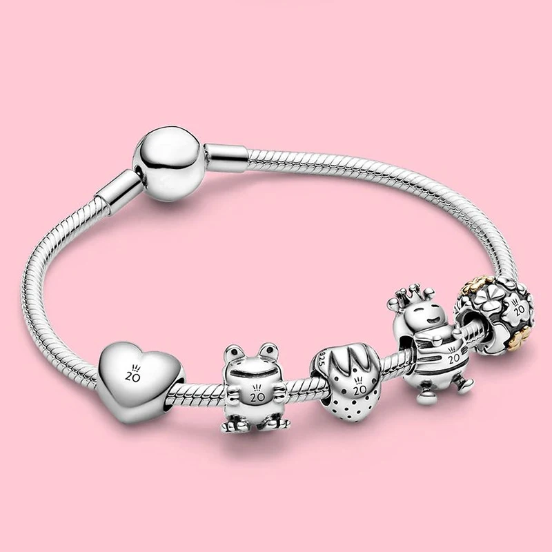 2020 New S925 Love section Limited Edition20th Anniversary Frog, Bee,Strawberry Charm Diy Original Women Jewelry Classic Gift