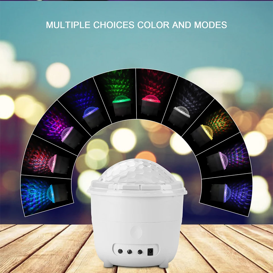 USB led Blueteeth rotating music ocean starry sky projection lamp water ripple laser stage night light disco10-color | Освещение