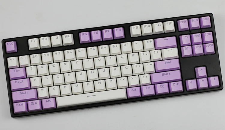 Purple White Топ принт вишни/небо тема 104 ключ колпачки для ключей Набор для механической клавиатуры для игр механическая клавиатура MX колпачки для ключей - Цвет: Purple White