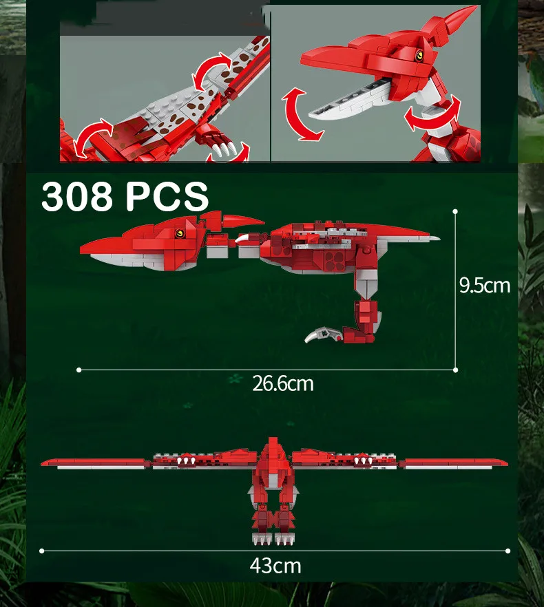 Конструктор с большими динозаврами Юрского периода комплект строительных