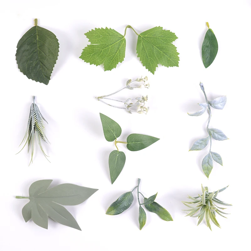 10 шт. искусственные растения цветочные настоящие на ощупь листья для свадьбы