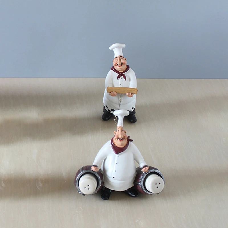 2 шт. Ретро модель шеф-повара украшения изделия из смолы мини фигурки белый топ
