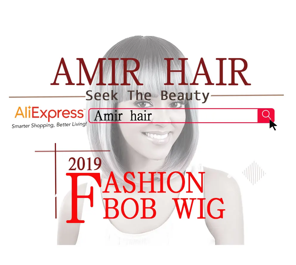 Amir short straight synthetic wigs For African American Women High Temperature Fiber Ombre Burgundy Blonde Grey Cosplay Hair