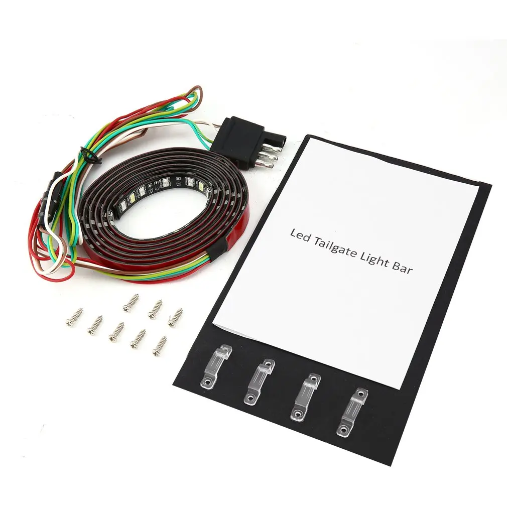 

60 дюймовый двойной светодиодный фонарь на заднюю дверь, боковая панель, полоса, последовательный Янтарный сигнал поворота, красный/белый, з...