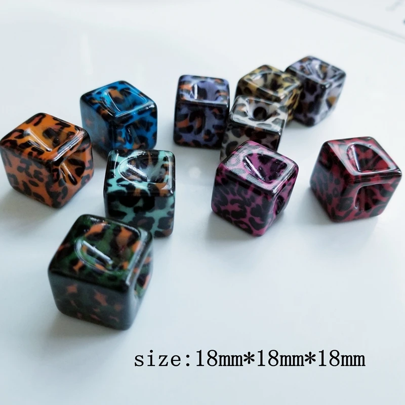 18 мм квадратное отверстие леопардовые резиновые бусины Сделай Сам ручной работы
