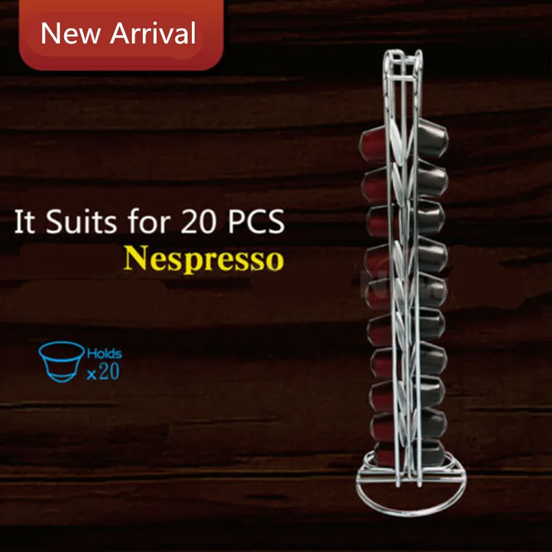 

2019 Coffee Capsule Pod Holder Dispenser Coffee Capsules Dispensing Tower Stand Fits For Nespresso Capsule Storage Coffee Holder