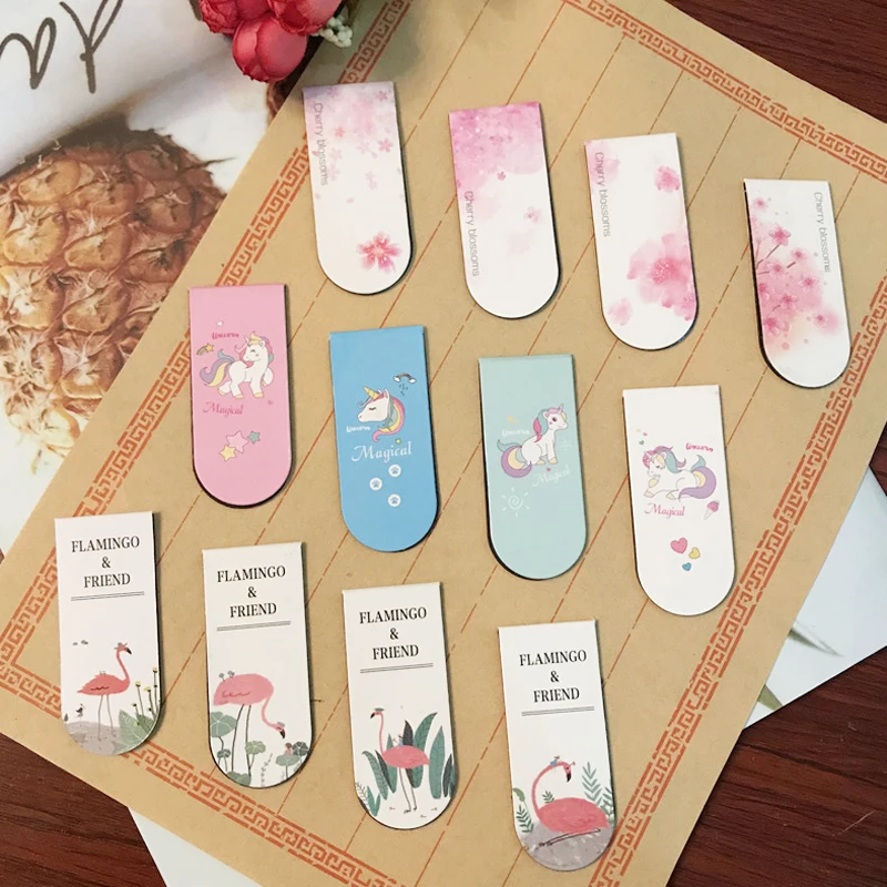 4 шт./компл. мультяшный Единорог фламинго вишня Сакура необычный бумажный зажим